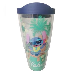 Aloha Stitch Tumbler Cup with Blue Lid- New
